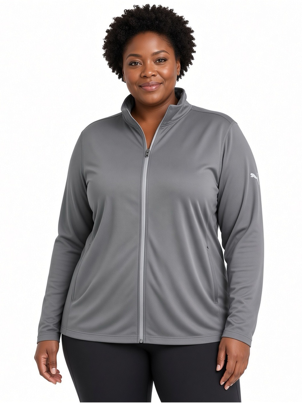 PUMA Women’s Icon Plus-Size Gray Full-Zip Jacket 3XL NWT